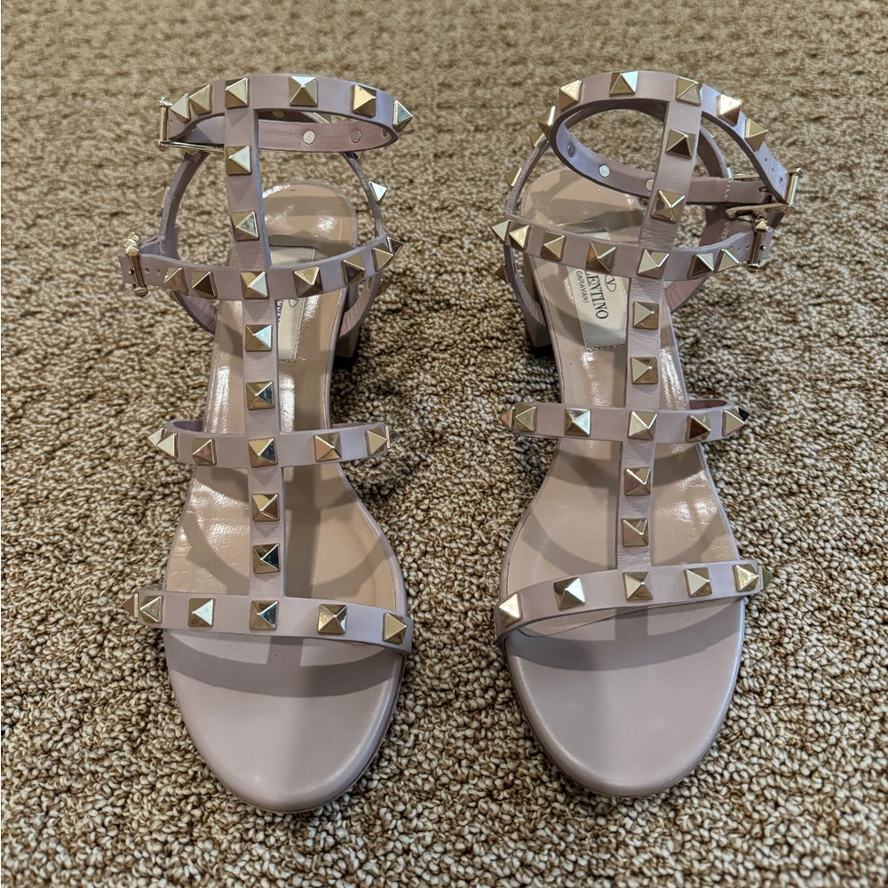 Valentino rockstud ankle strap sandal size 36